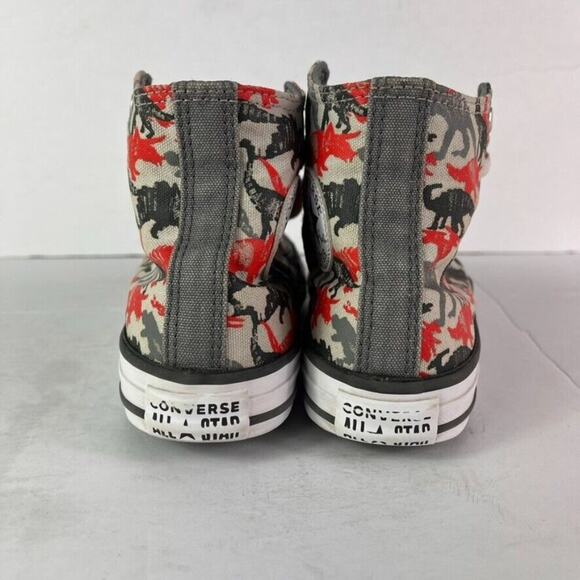 Converse Sneaker kid Sz2 Chuck Taylor All Star HI Poppy Glow Dinosaurs 671598F - Picture 8 of 9